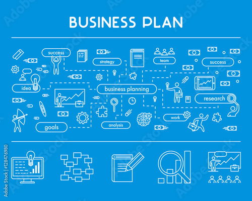 Line design web concept for business plan
