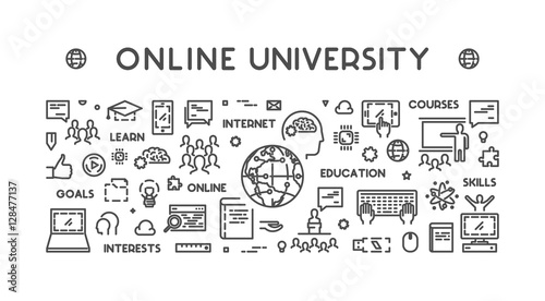 Vector line concept for online university