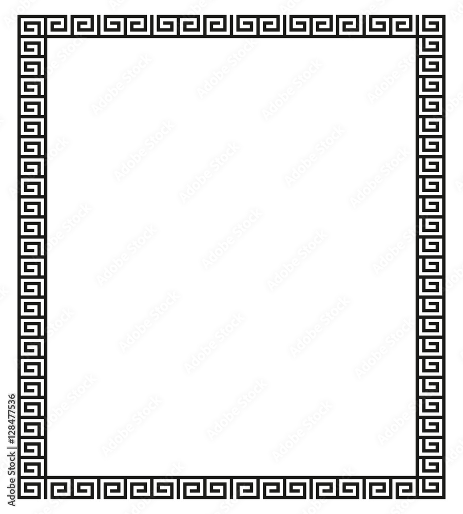et of meander borders. Ancient seamless square Greek key frames.