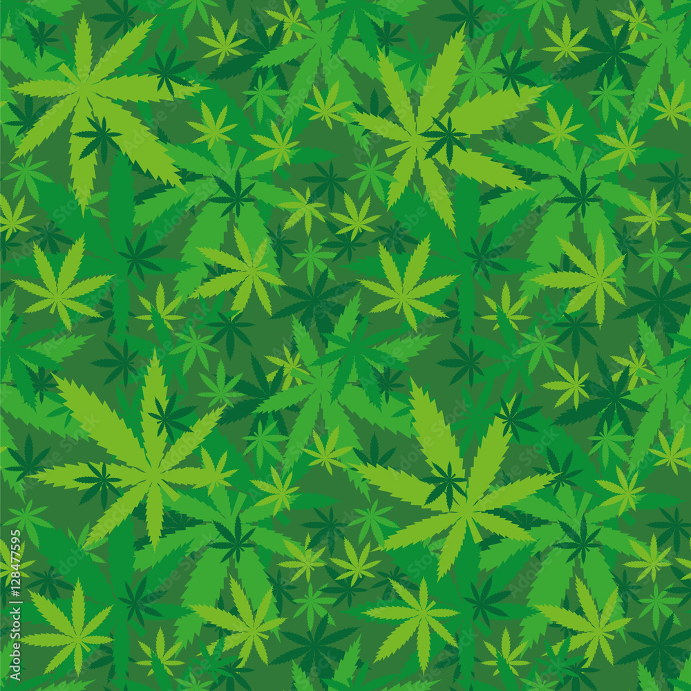 Cannabis leaves seamless background pattern