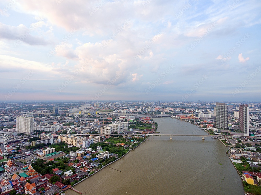 Bangkok river bird eye's view