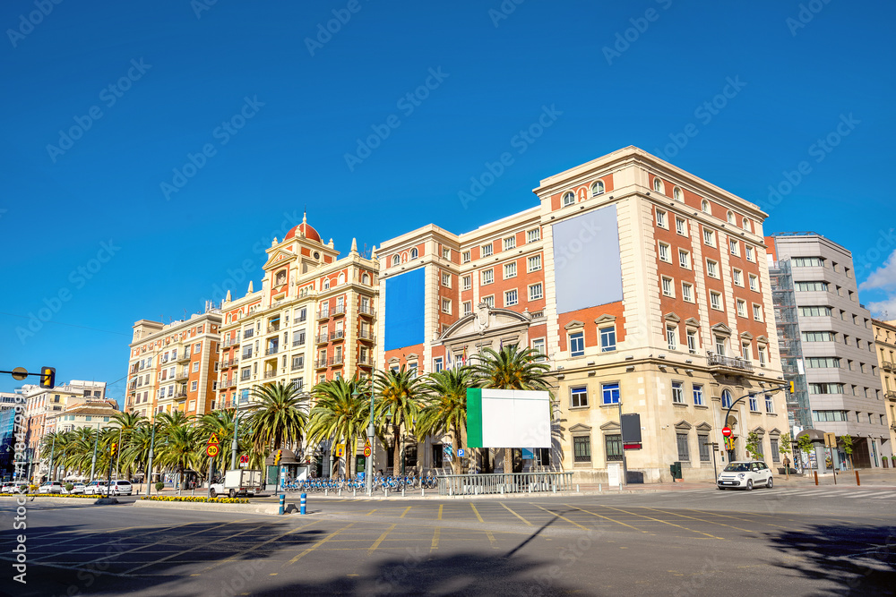 Buildings in city centre. Malaga, Andalusia, Spain