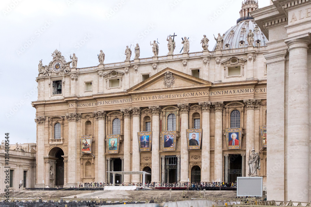 Vatican city, saint peter square view and church, rome, italy