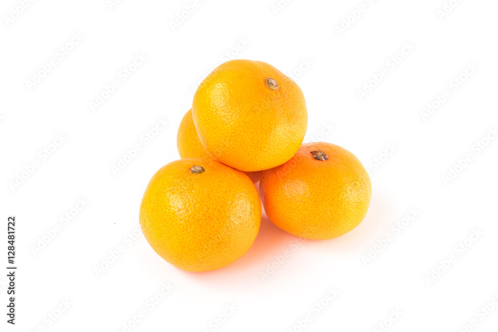 Closeup flesh orange fruit on white background, fruit for health Closeup flesh orange fruit on white background, fruit for health