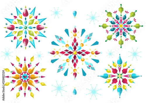 colorful snowflakes