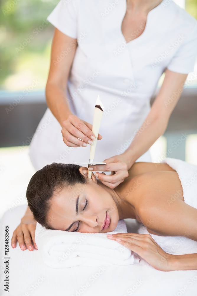 Beautiful young woman receiving spa treatment Beautiful young woman receiving spa treatment