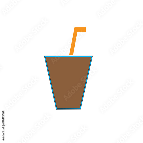 Glass of coffee icon.