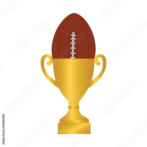american football balloon with trophy vector illustration design