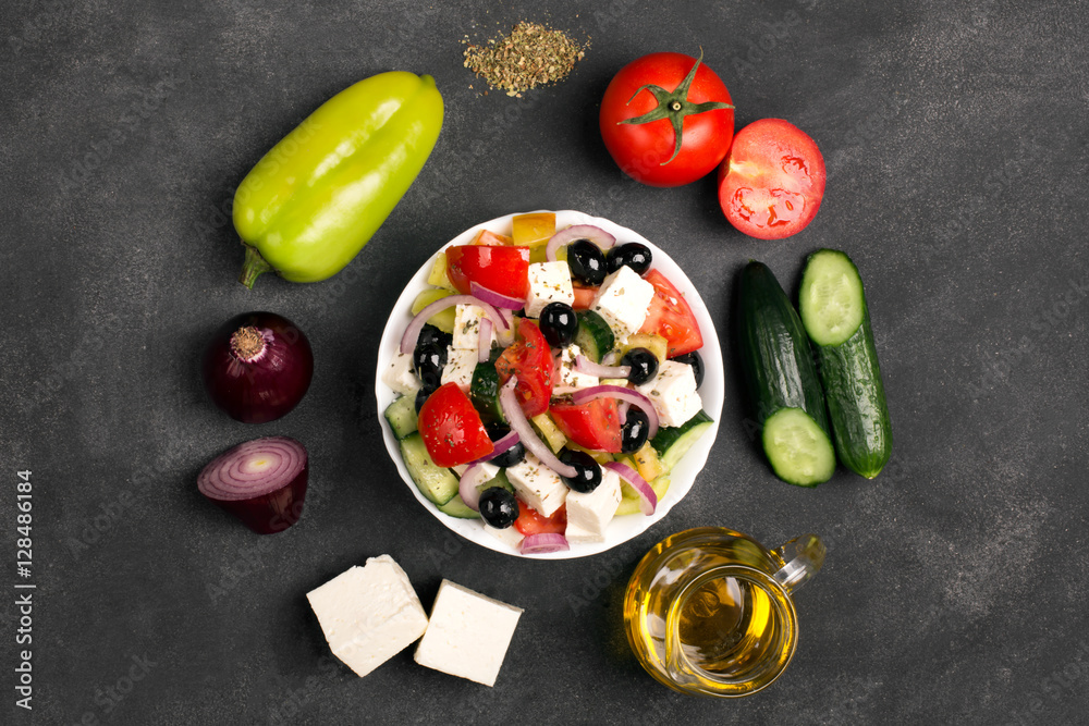 Greek salad with fresh vegetables Greek salad with fresh vegetables