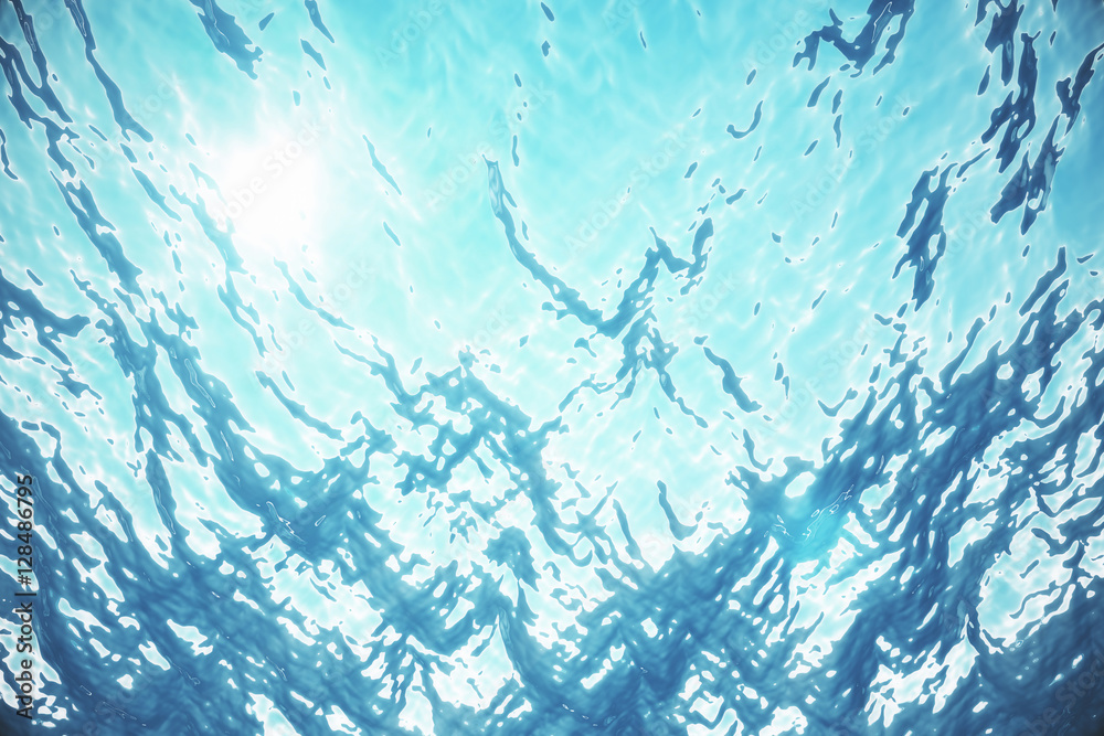 3d rendering abyss, abstract underwater ocean, sea background.