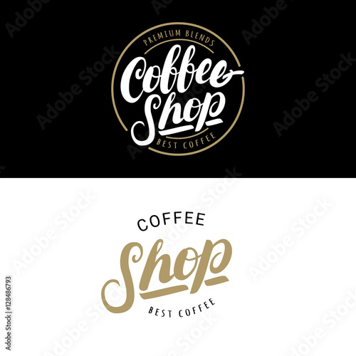 Set of Coffee Shop logos  badges or labels  banner  ribbon.