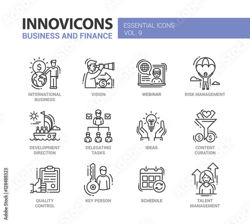 Business, finance modern thin line design icons and pictograms