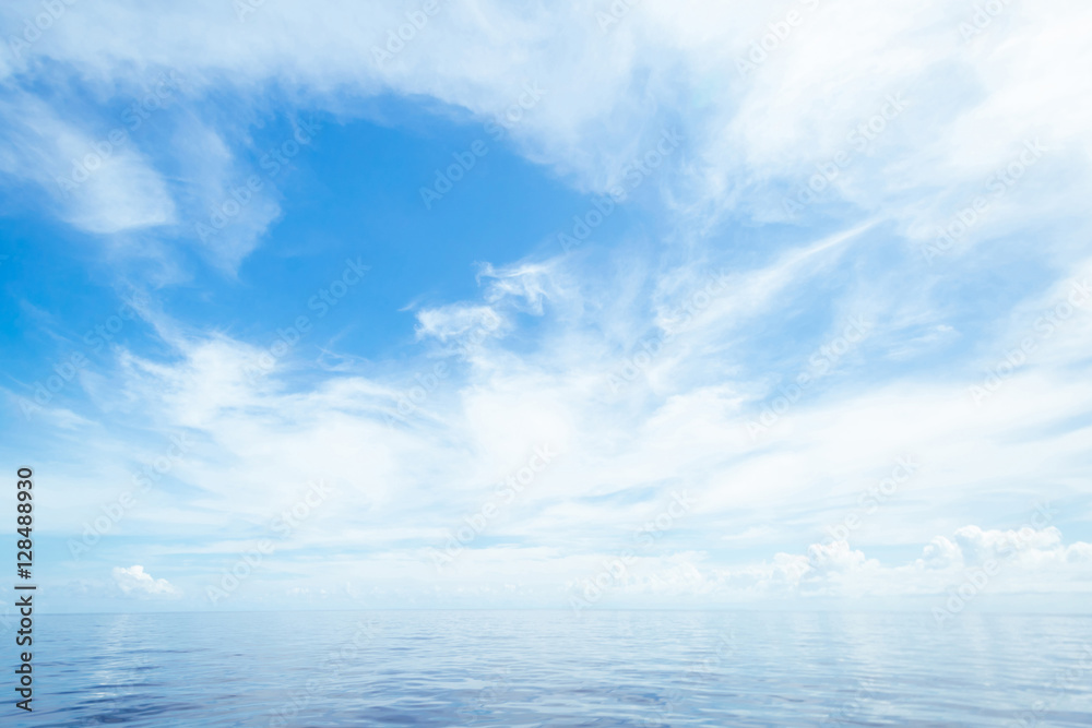 Open ocean and cloudy sky Open ocean and cloudy sky