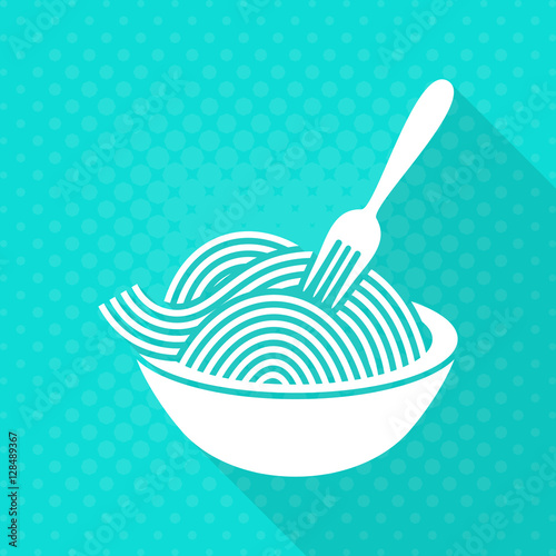 White vector spaghetti flat icon