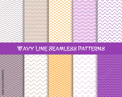 Vector wavy line seamless christmas patterns