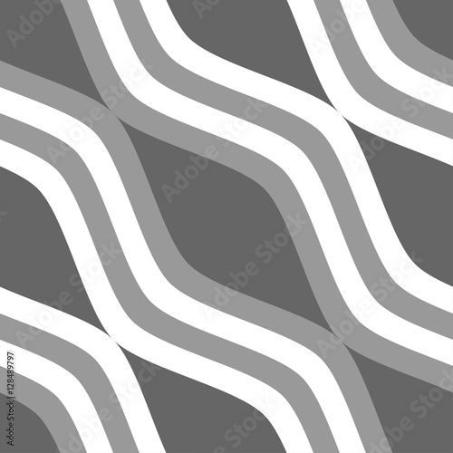 Vector seamless texture. Modern geometric background. Repeating pattern with wavy lines arranged diagonally.