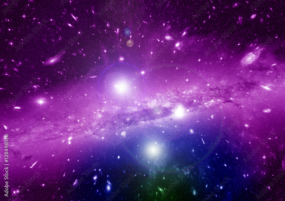 Fototapeta Stars, dust and gas nebula in a far galaxy