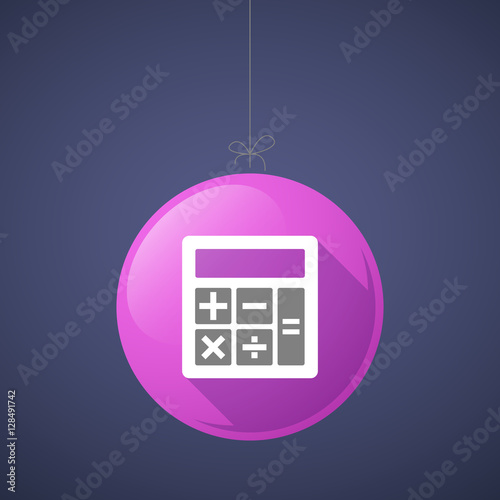 Long shadow christmas ball with  a calculator