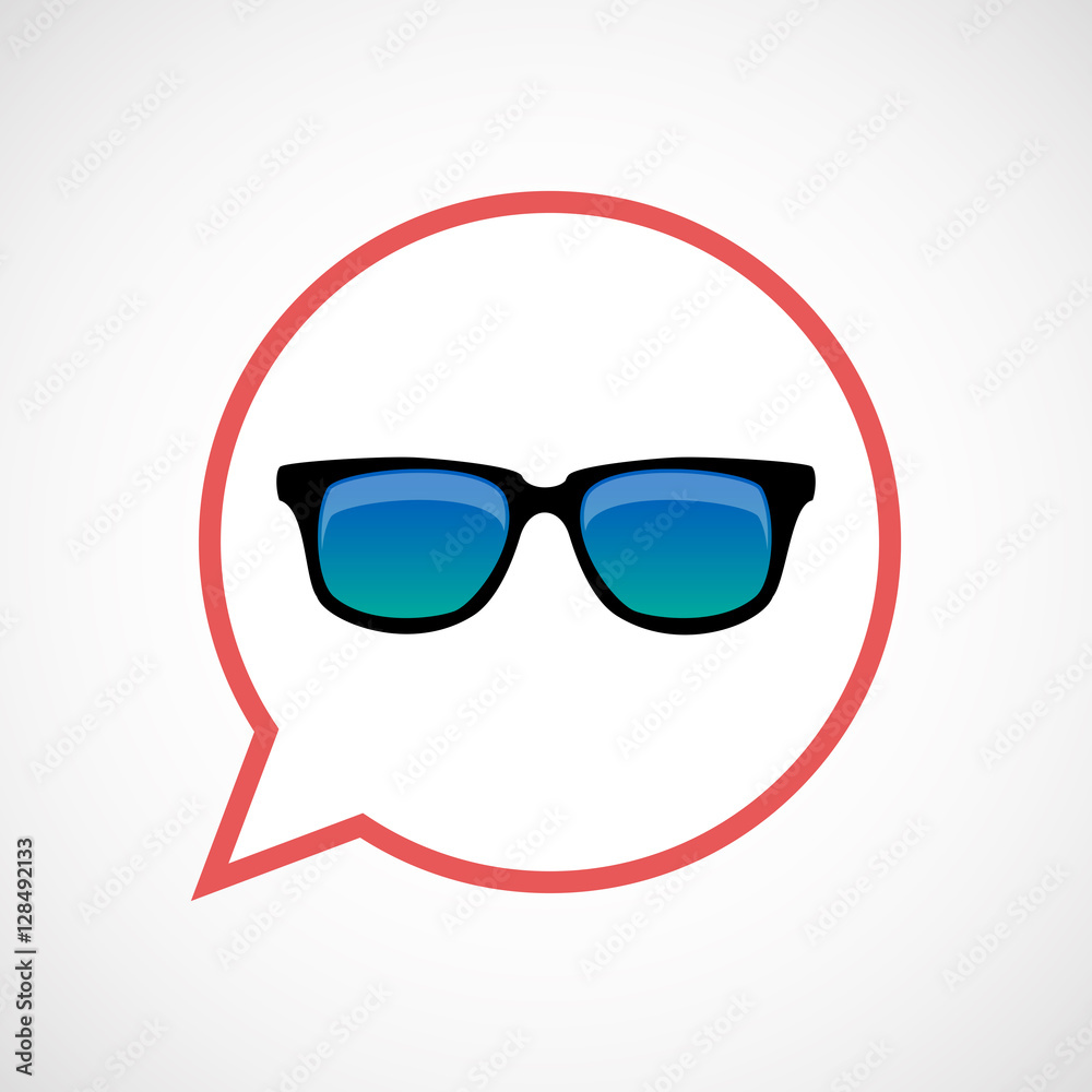 Isolated balloon with a sunglasses icon Isolated balloon with a sunglasses icon