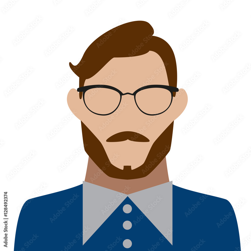 bearded man with glasses icon avatar