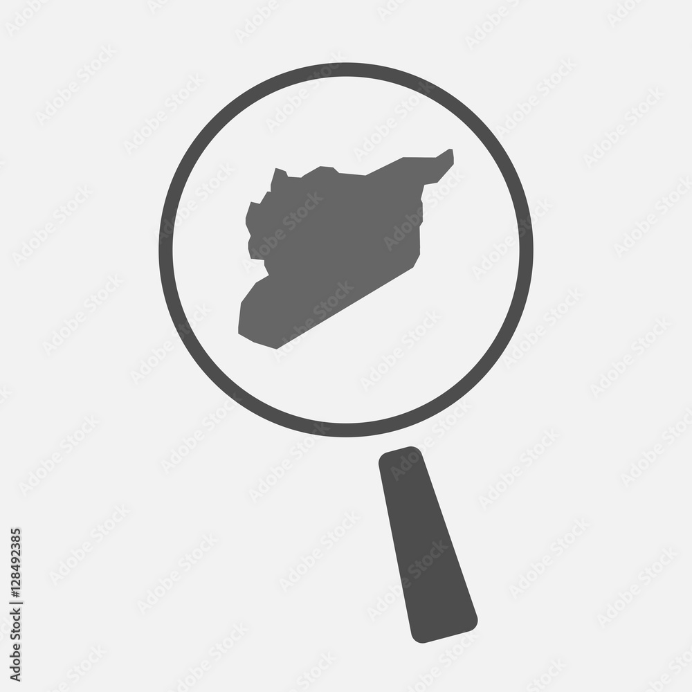 Isolated magnifier with the map of Syria Isolated magnifier with the map of Syria