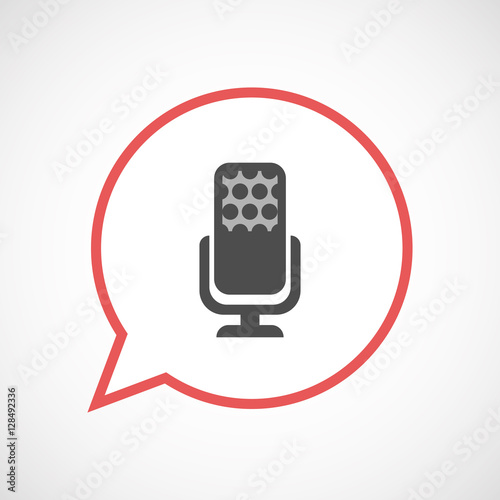 Isolated balloon with  a microphone sign
