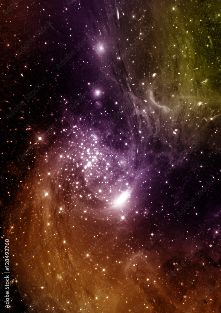 Stars, dust and gas nebula in a far galaxy Stars, dust and gas nebula in a far galaxy
