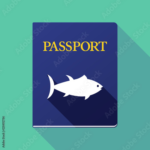 Long shadow passport with  a tuna fish