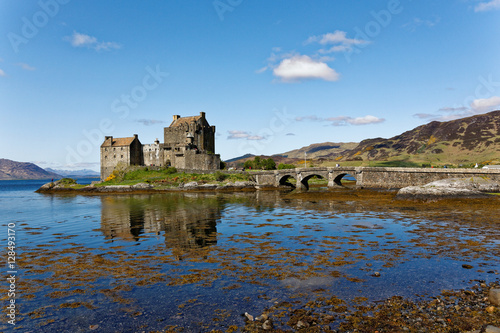 Eilean Donan Castle located in Scotland, UK, beautiful weather