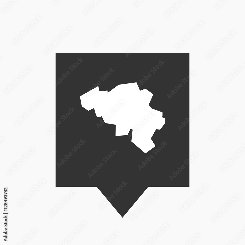 Isolated tooltip with the map of Belgium Isolated tooltip with the map of Belgium