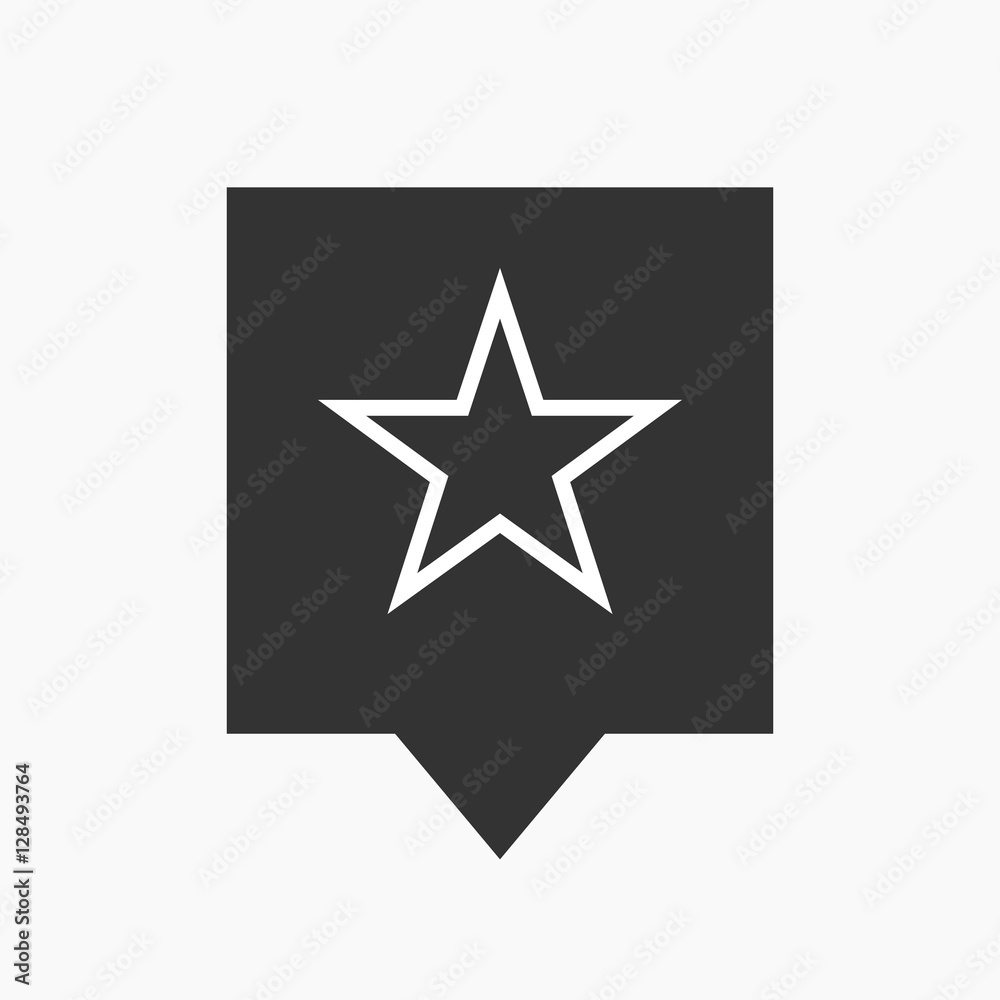 Isolated tooltip with the red star of communism icon Isolated tooltip with the red star of communism icon
