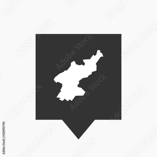 Isolated tooltip with  the map of North Korea