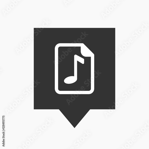 Isolated tooltip with  a music score icon