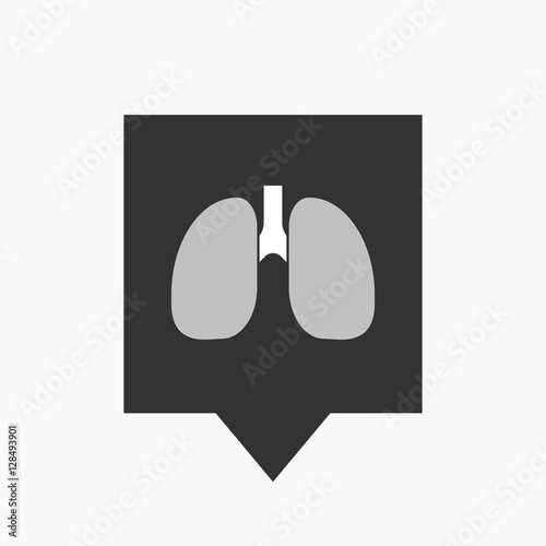 Isolated tooltip with  a healthy human lung icon
