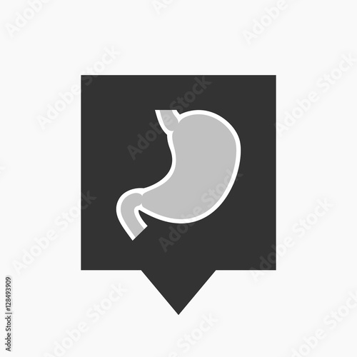 Isolated tooltip with  a healthy human stomach icon