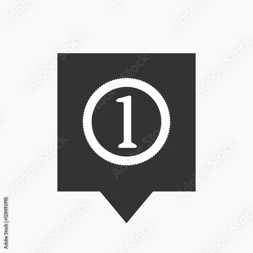 Isolated tooltip with  a coin icon