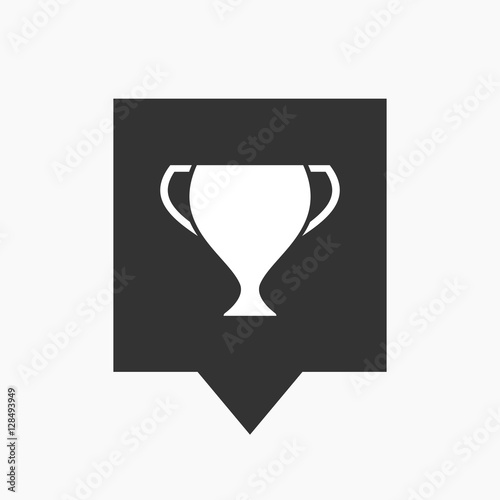 Isolated tooltip with  an award cup