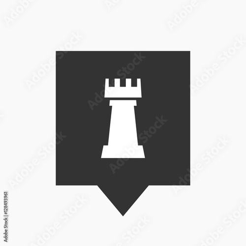 Isolated tooltip with a  rook   chess figure