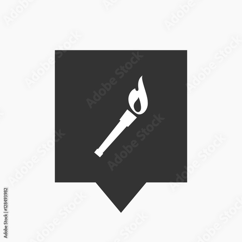 Isolated tooltip with  a torch icon