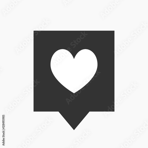 Isolated tooltip with  the heart poker playing card sign