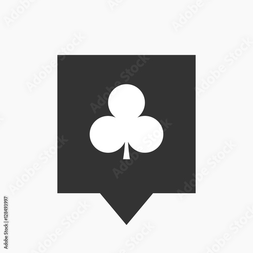 Isolated tooltip with  the  Club  poker playing card sign