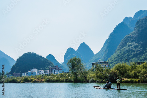 The karst mountains and river scenery