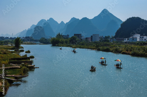 The karst mountains and river scenery