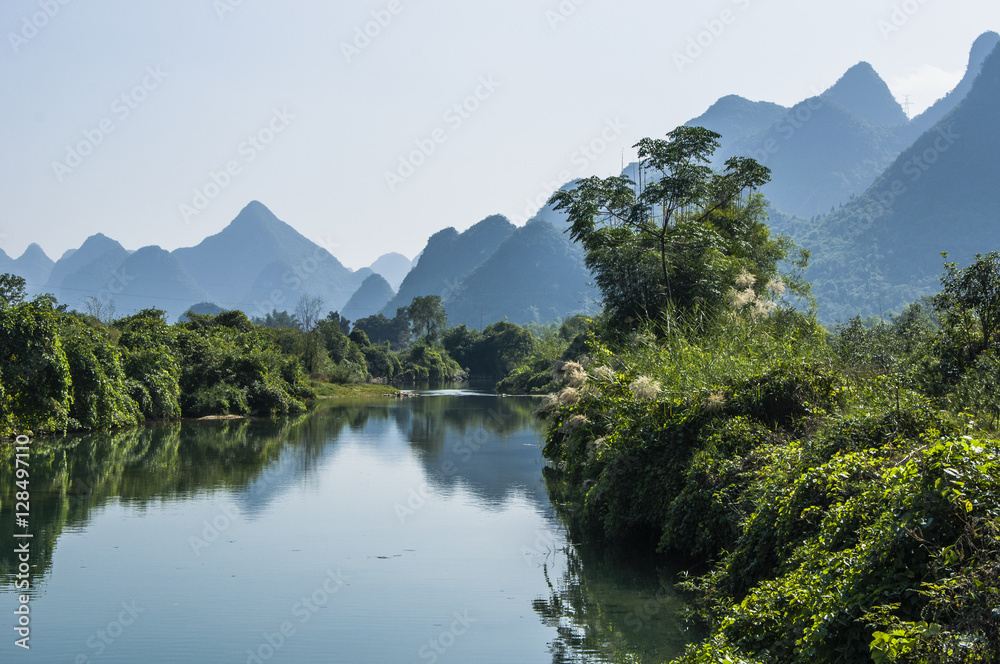 The mountains and river scenery