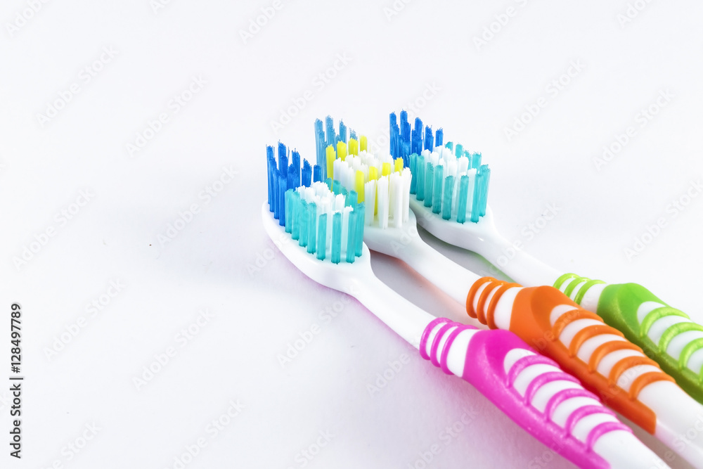 Toothbrushes on white background Toothbrushes on white background