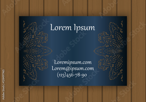 Business or visiting card template with a cut out pattern. May be used for laser cutting from paper, metal, wood.