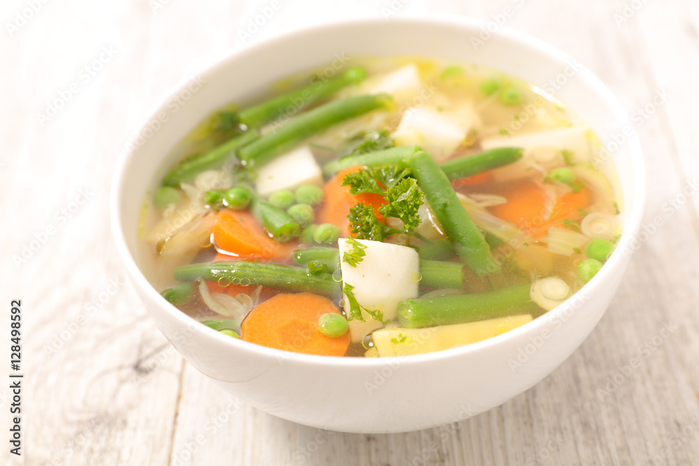 vegetable soup in bowl vegetable soup in bowl