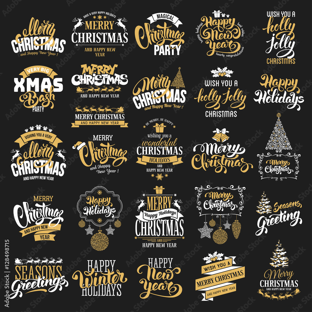 Fototapeta premium Christmas badges set
