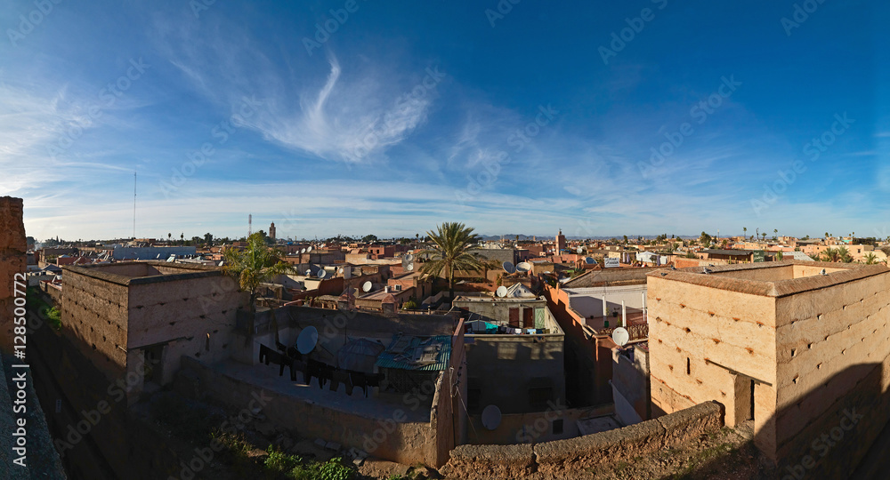 panoramic view of the Marrakech from castle bedia
