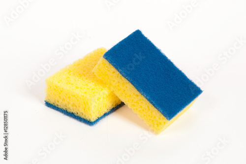 two yellow scouring sponges